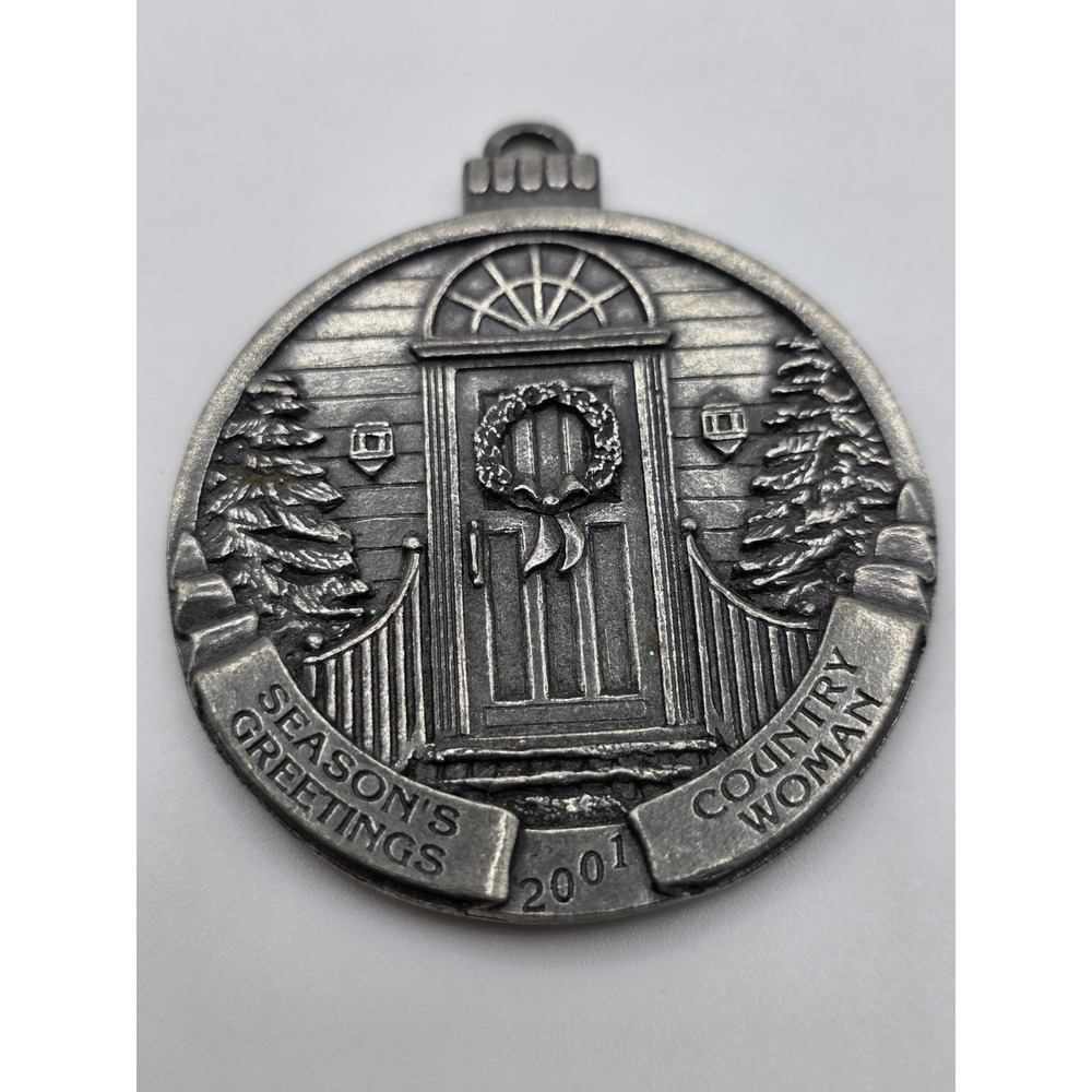 Christmas Ornament Seasons Greetings Country Woman Pewter Taste Of Home